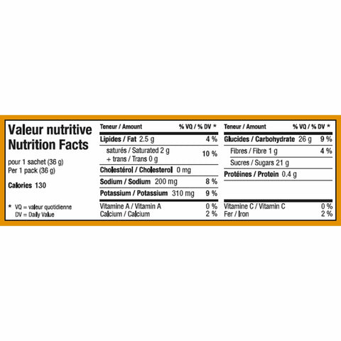 Kronobar Rekarb gel nectar caramel salé valeur nutritive
