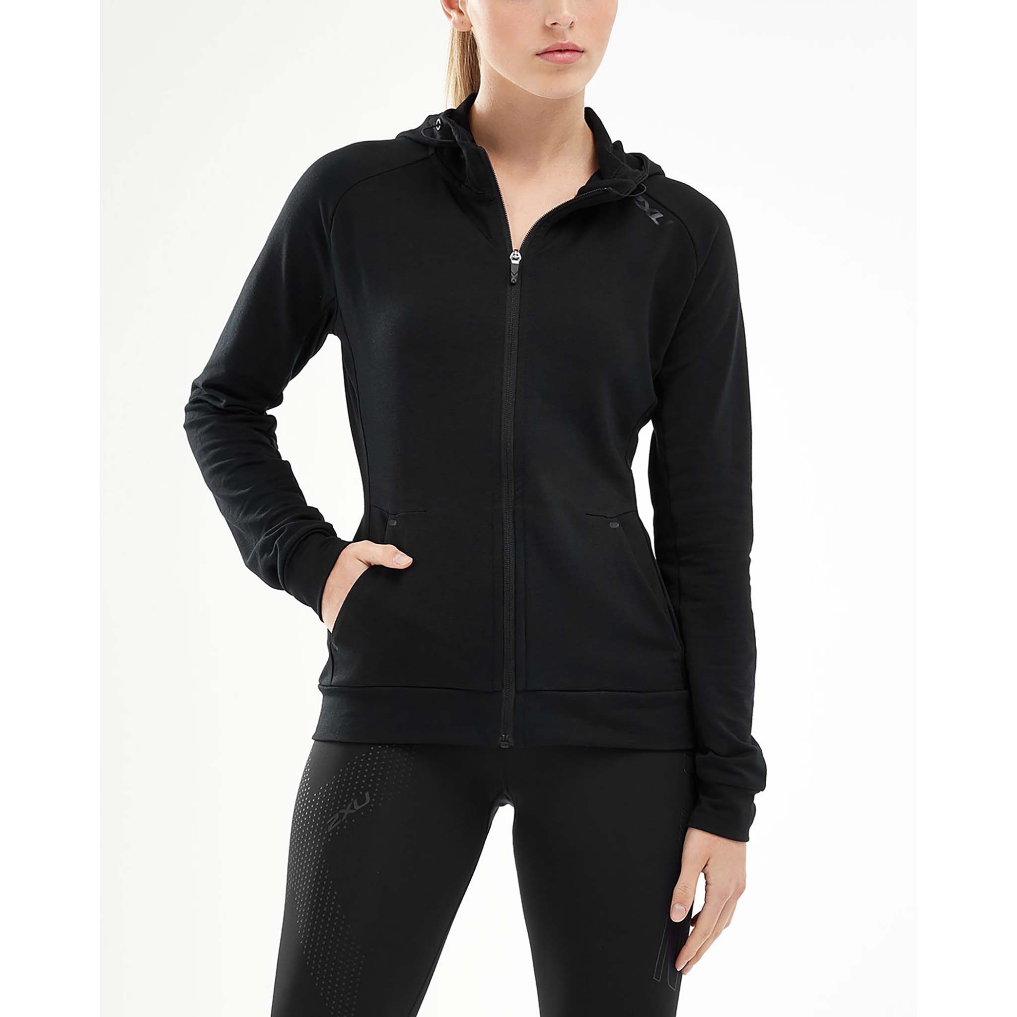 2XU Transit Zip Hoodie chandail kangourou avec fermeture eclair pour femme