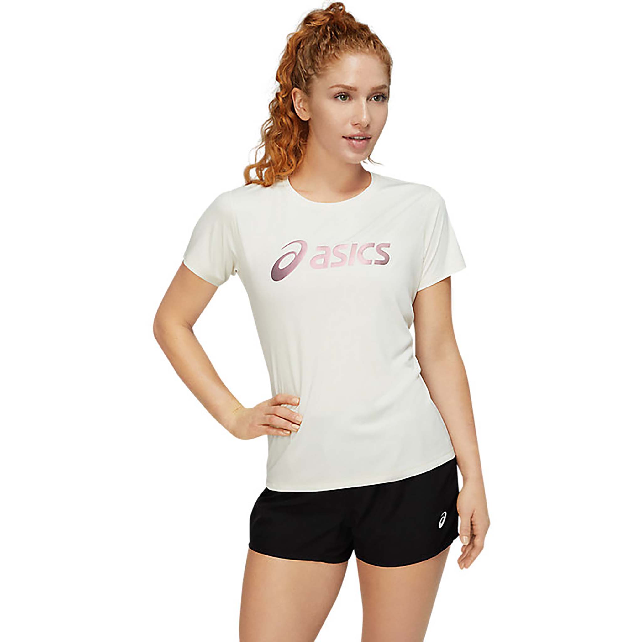 ASICS Silver t-shirt Nagare col rond Ã  manches courtes femme