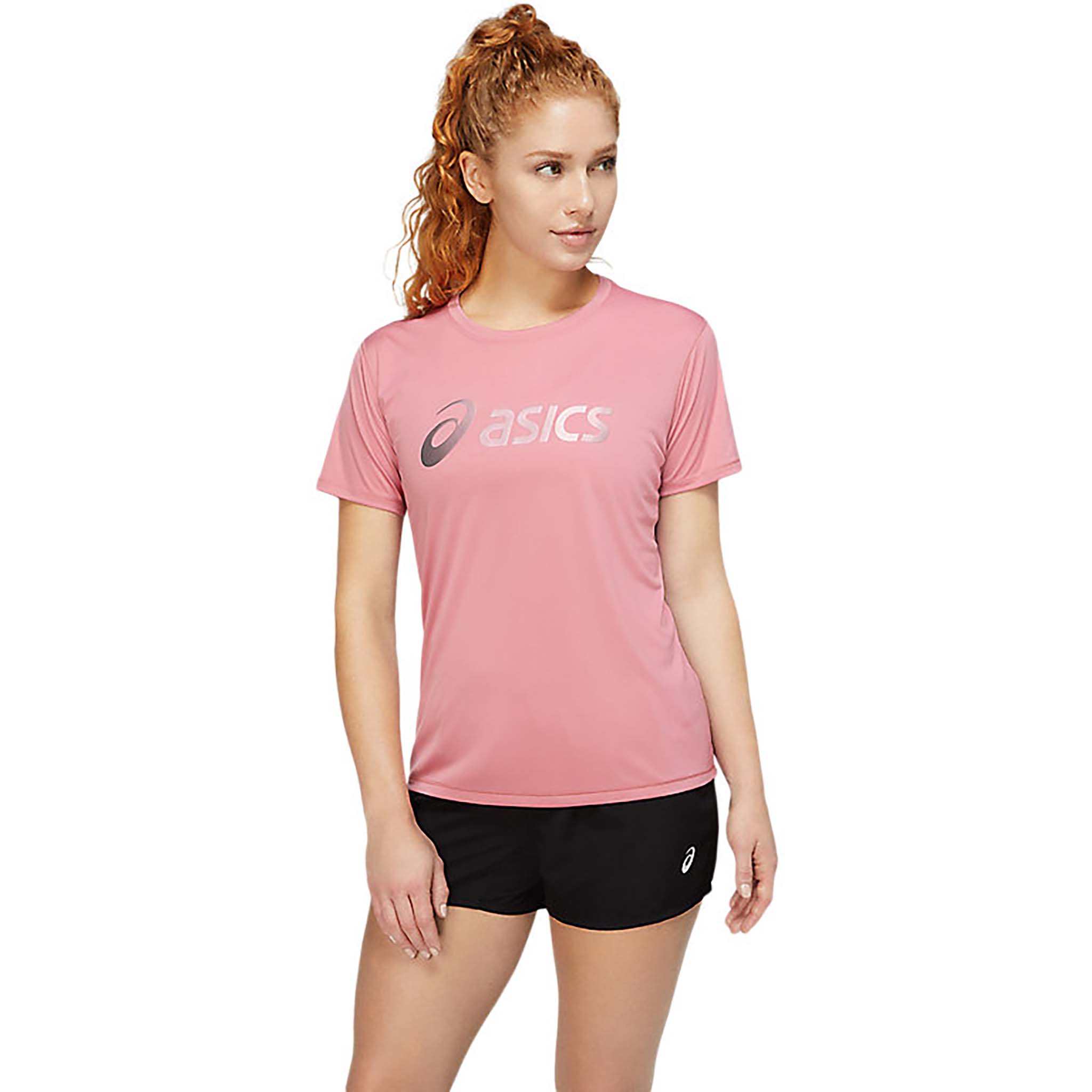 ASICS Silver t-shirt Nagare col rond Ã  manches courtes femme