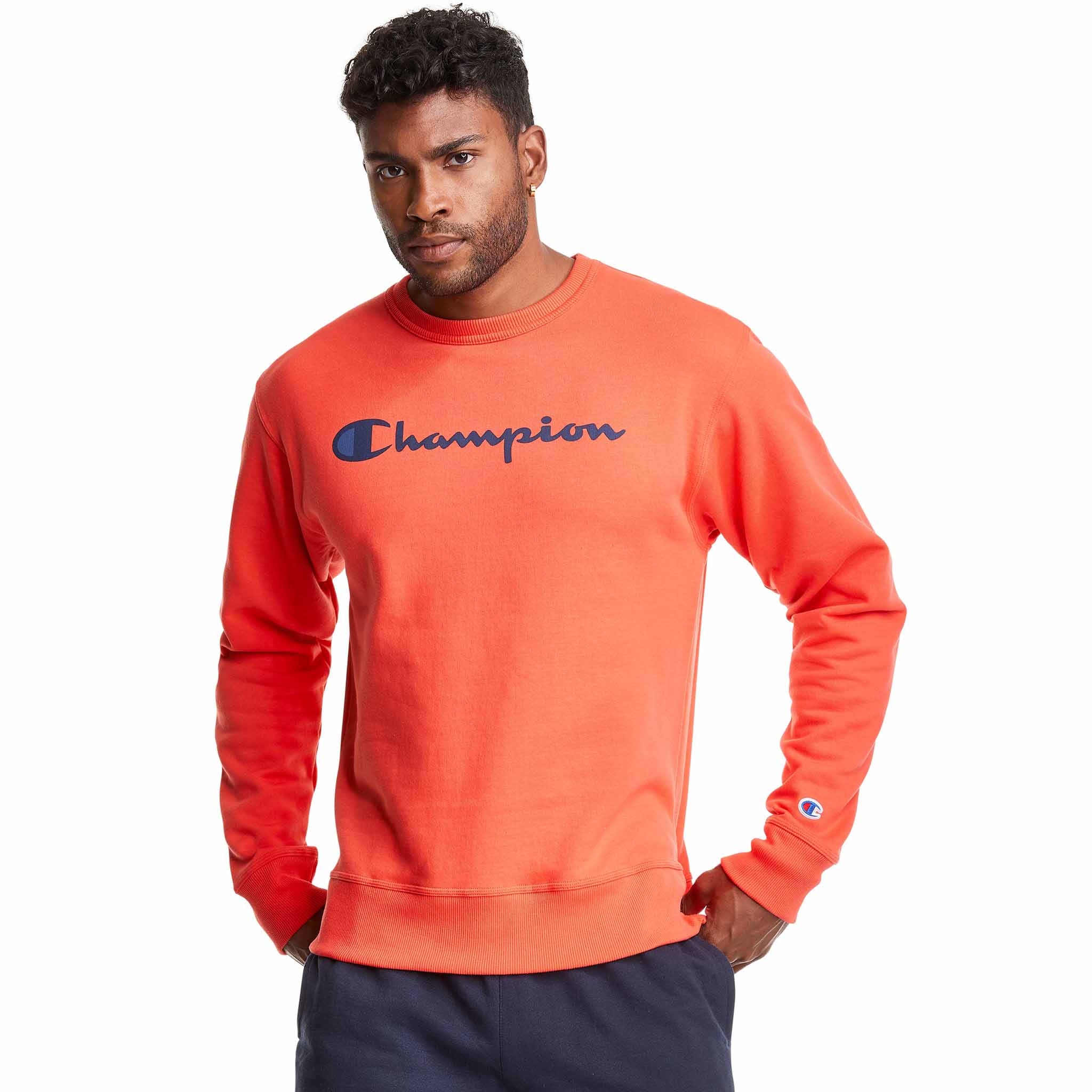 Champion Powerblend Graphic Crew Script Logo sweatshirt pour homme