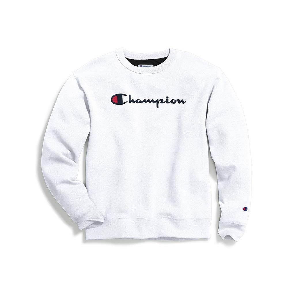 Champion Powerblend Graphic Crew sweatshirt Script Logo pour homme