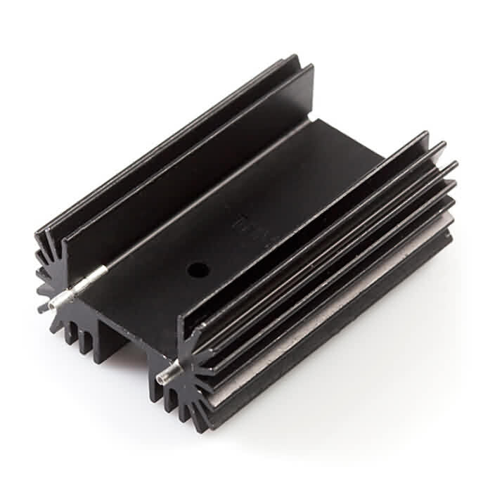 High Power Extruded Heat Sink With Large Radial Fins And Straight Pins