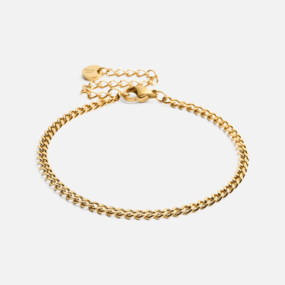 Billede af Panser Facet Armbånd 18K Guldbelagt 3mm