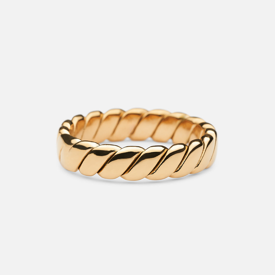 Billede af Twist Chain Ring 18K Guldbelagt