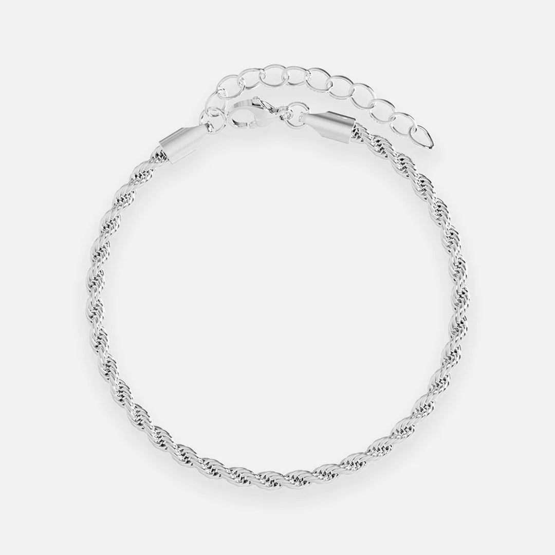 Se Twisted Rope Armbånd Sølvfarvet 3mm hos Josephine Nord