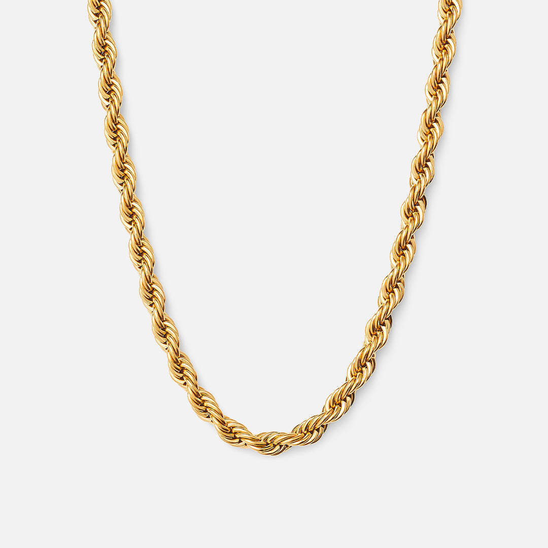 Billede af Twisted Rope Halskæde 18K Guldbelagt 4mm