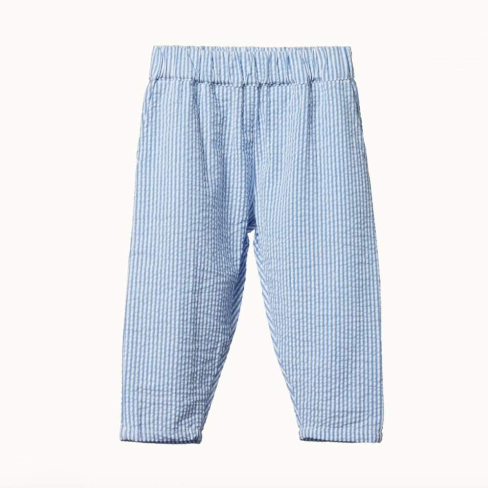 Nature Baby Sailor Pants -Seersucker Blue Stripe - Monkey Kids