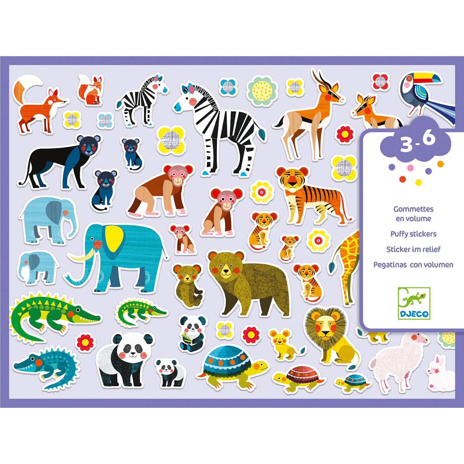 Stickers per i più piccoli 120 pz.- animali – Djeco +18M - Il