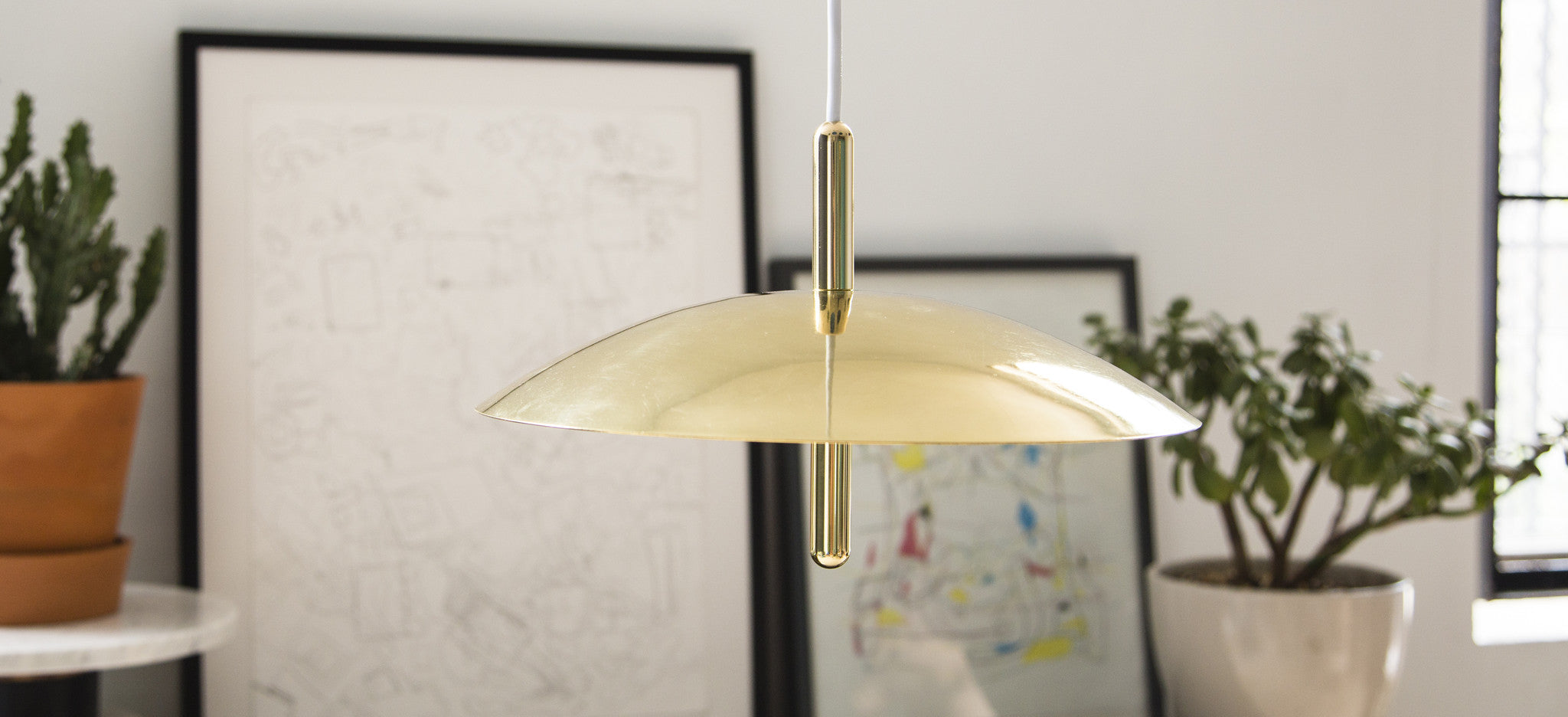 Modern Brass Signal Pendant by Shaun Kasperbauer for Souda