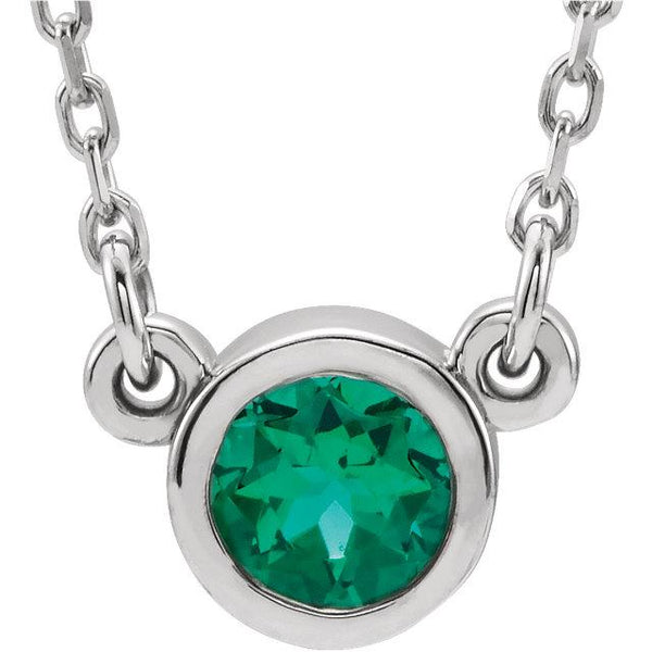 Bezel-Set Emerald Necklace | Moijey 