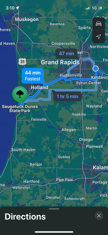 map from grand rapids to saugutuck city