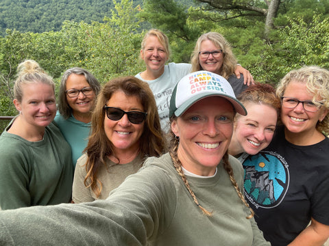 girls weekend photo of women hiking