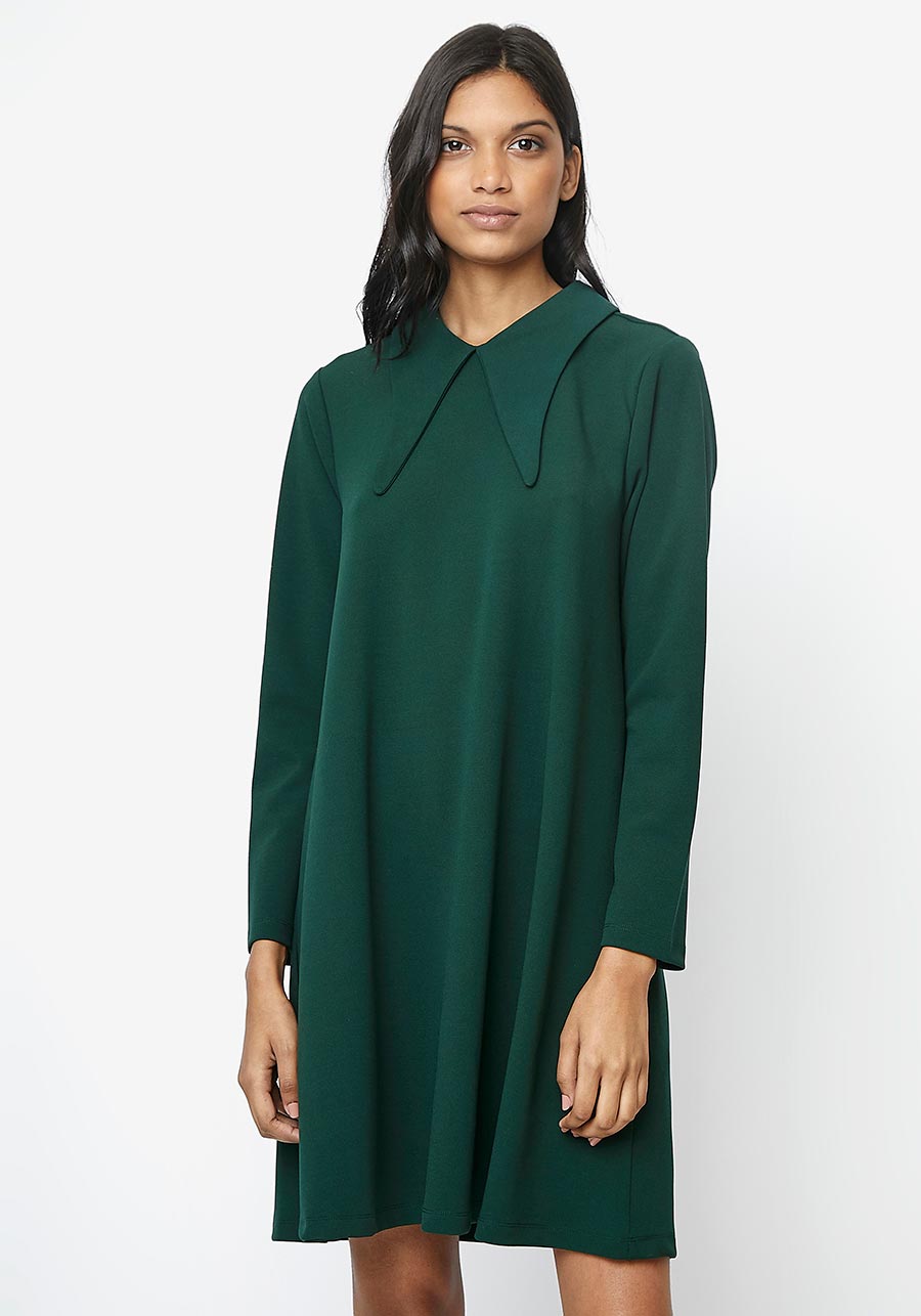 Vestido evasé verde