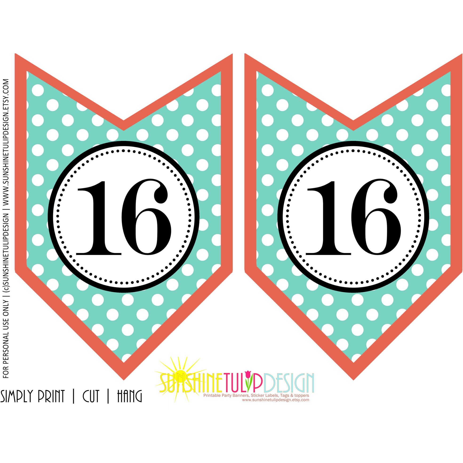 printable-16th-birthday-party-banner-sweet-16-birthday-banner-coral