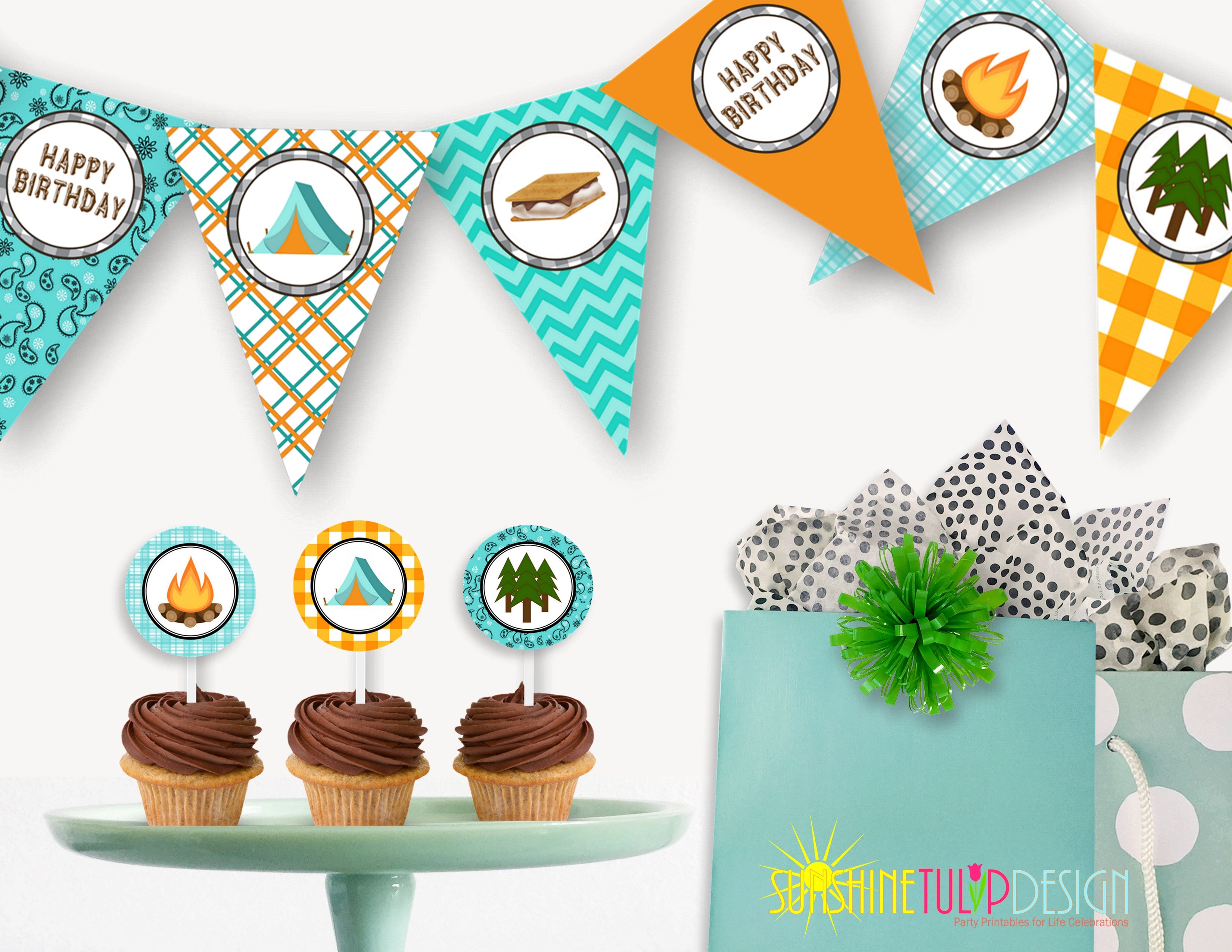 Printable Camping Birthday Party Package Campout Birthday Party