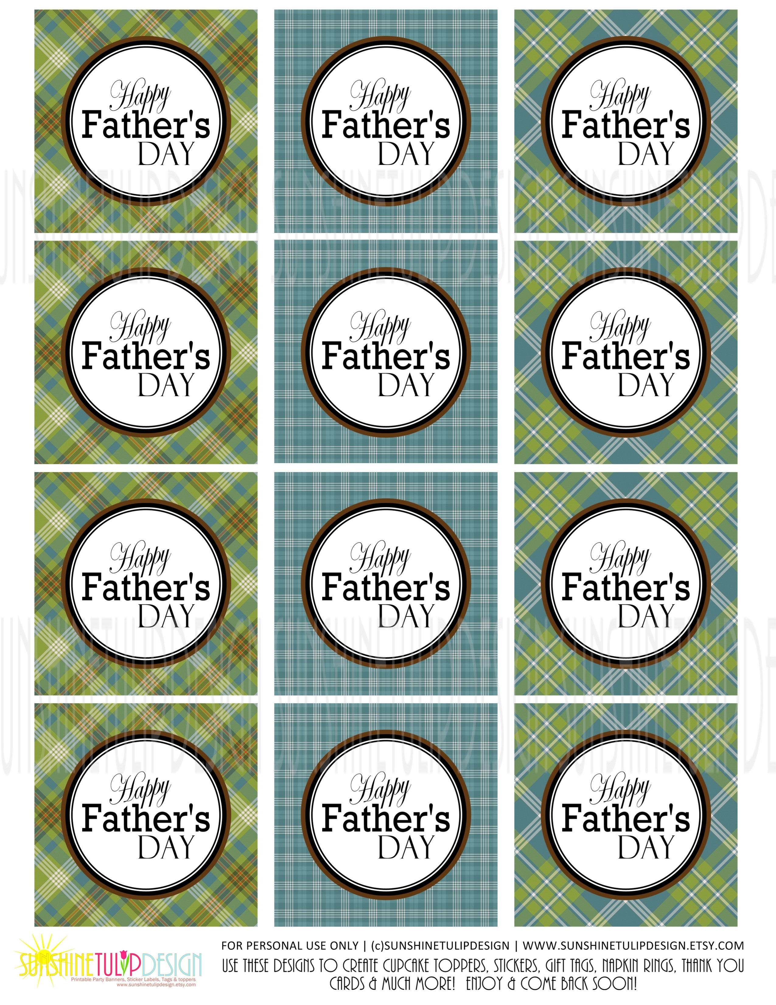 Printable Fathers Day Gift Tags Printable Plaid Happy Father #39 s Day Cu