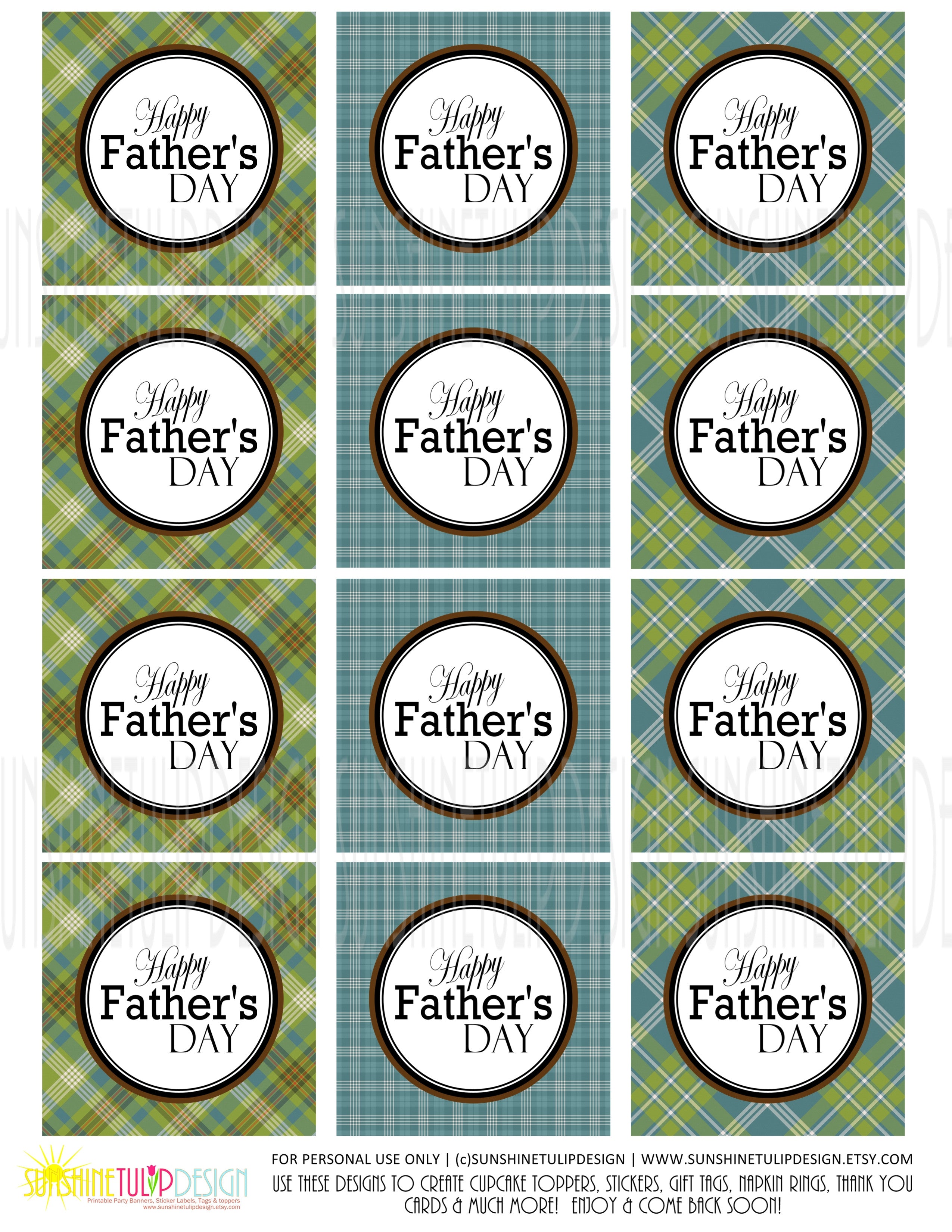 Printable Fathers Day Gift Tags Printable Plaid Happy Father s Day Cu