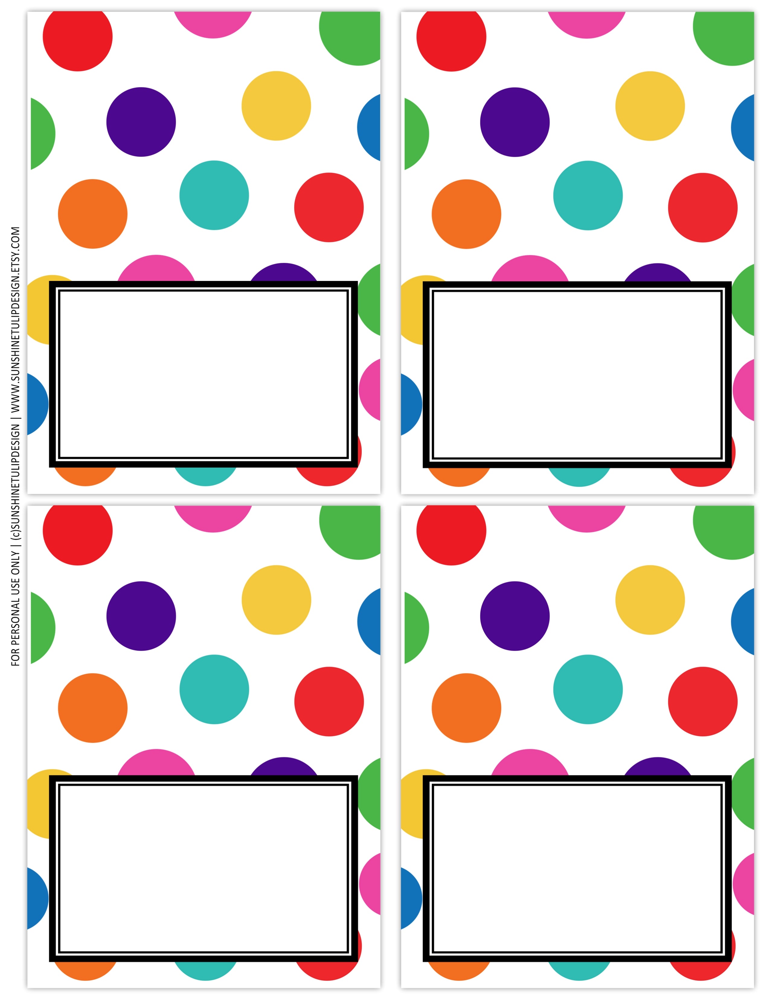 printable polka dot birthday collection printable rainbow polka dot p sunshinetulipdesign