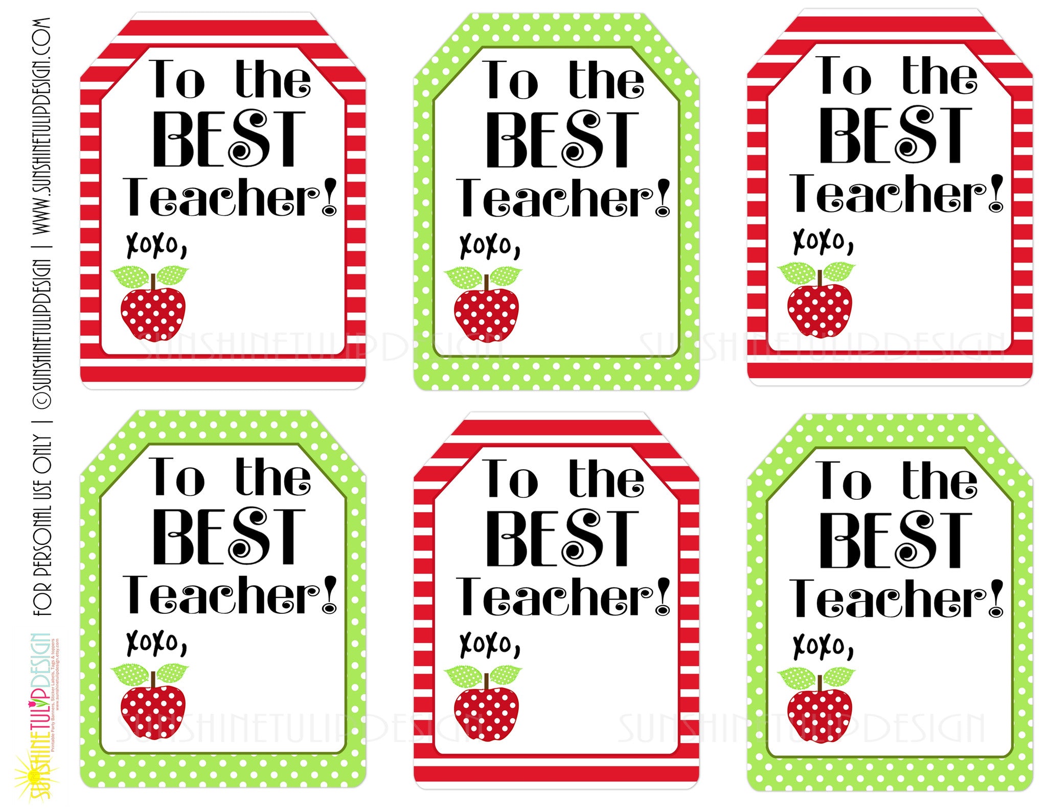 Printable Teacher Appreciation Gift Tags The Best Teacher Gift Tags b