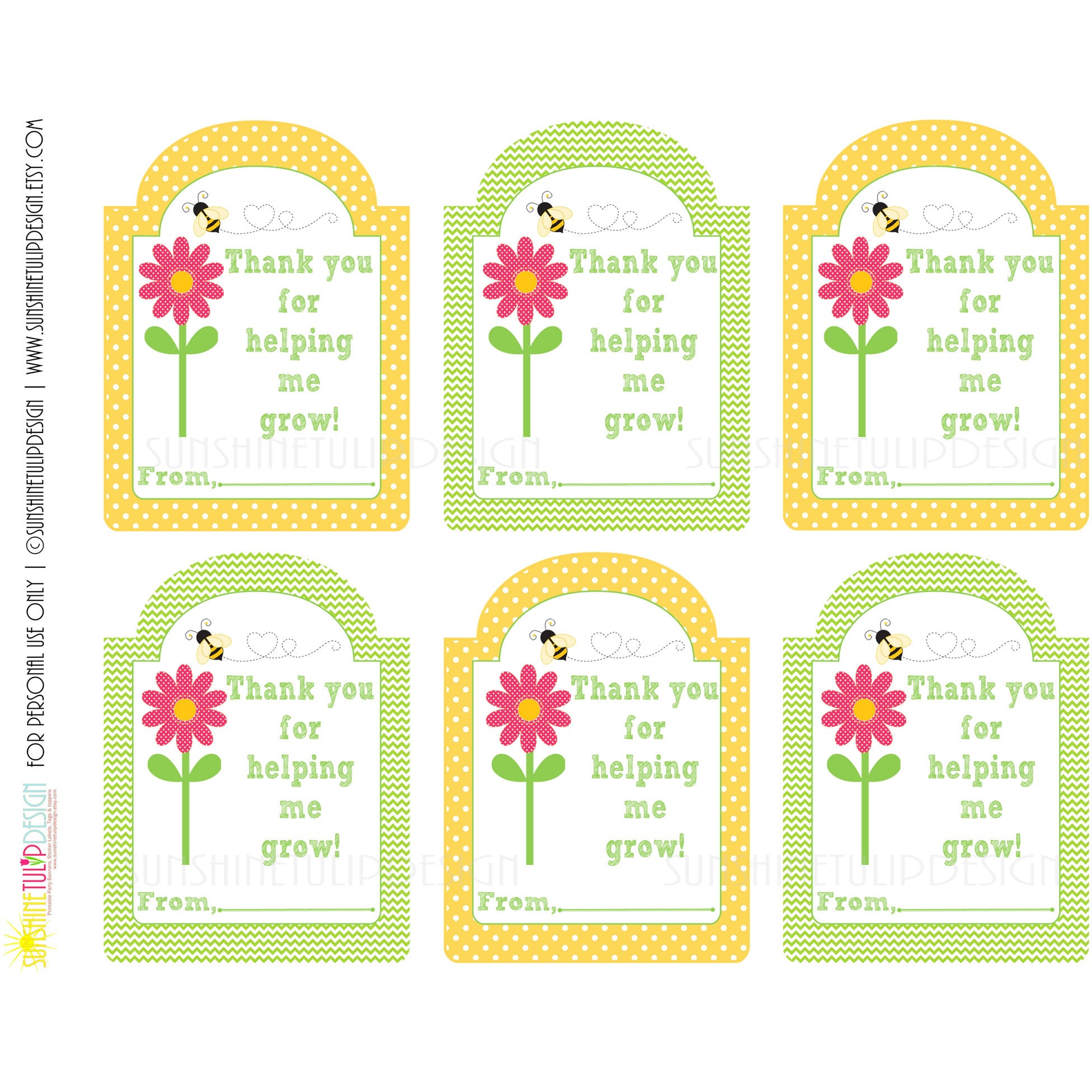 Printable Teacher Appreciation Gift Tags Thank You For Helping Me Gro 