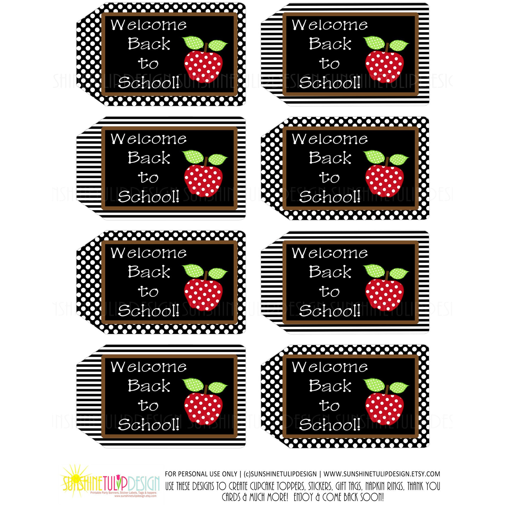 Printable Welcome Back To School Tags Teacher Appreciation Tags 1st 