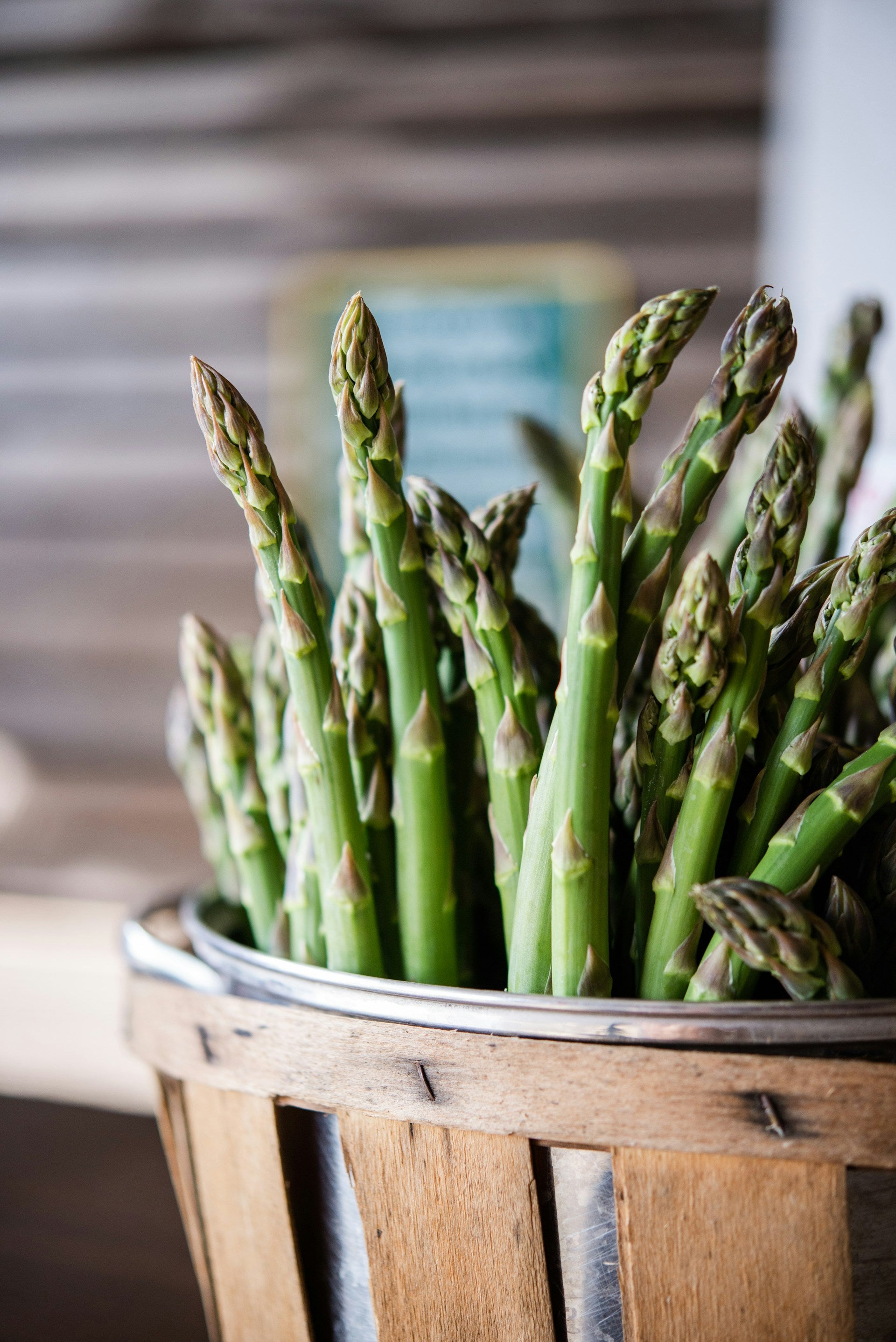 A basket of the perennial asparagus
