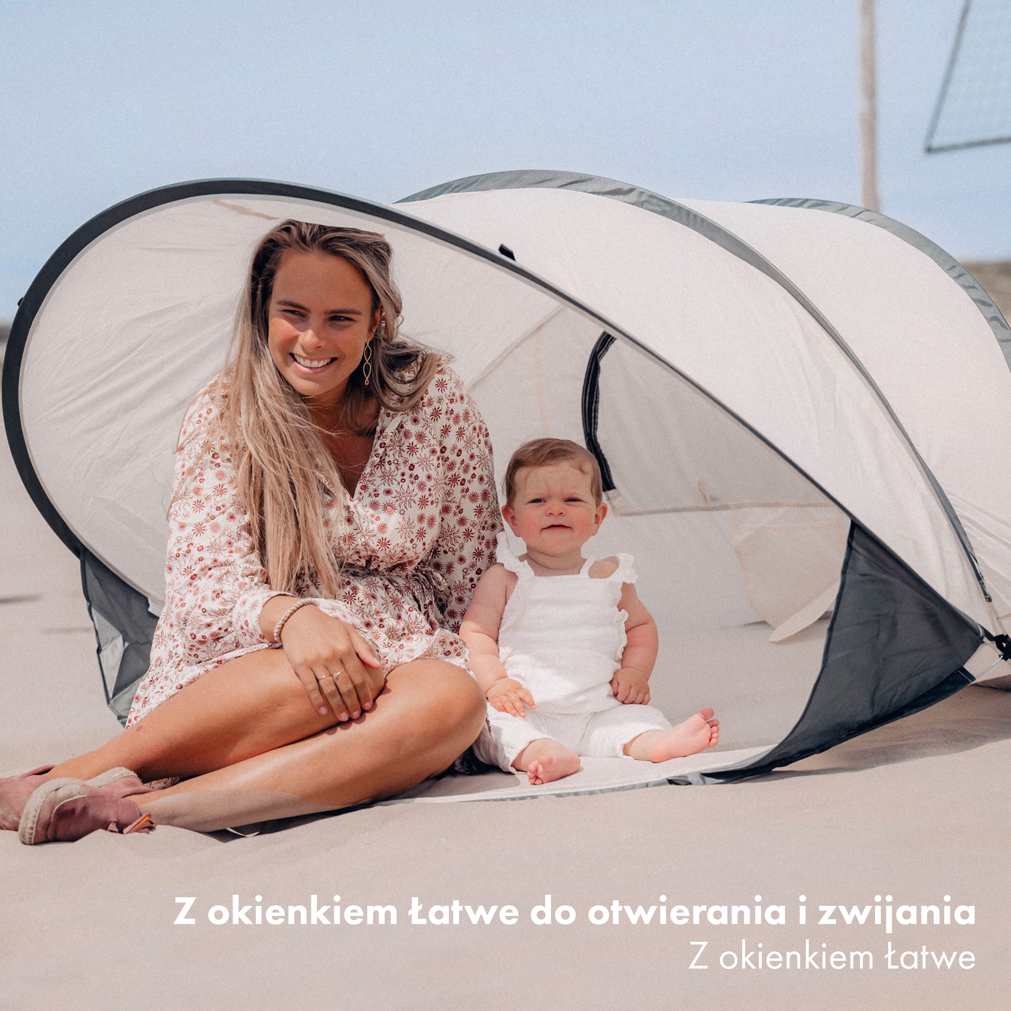 Namiot plażowy XXL kremowy