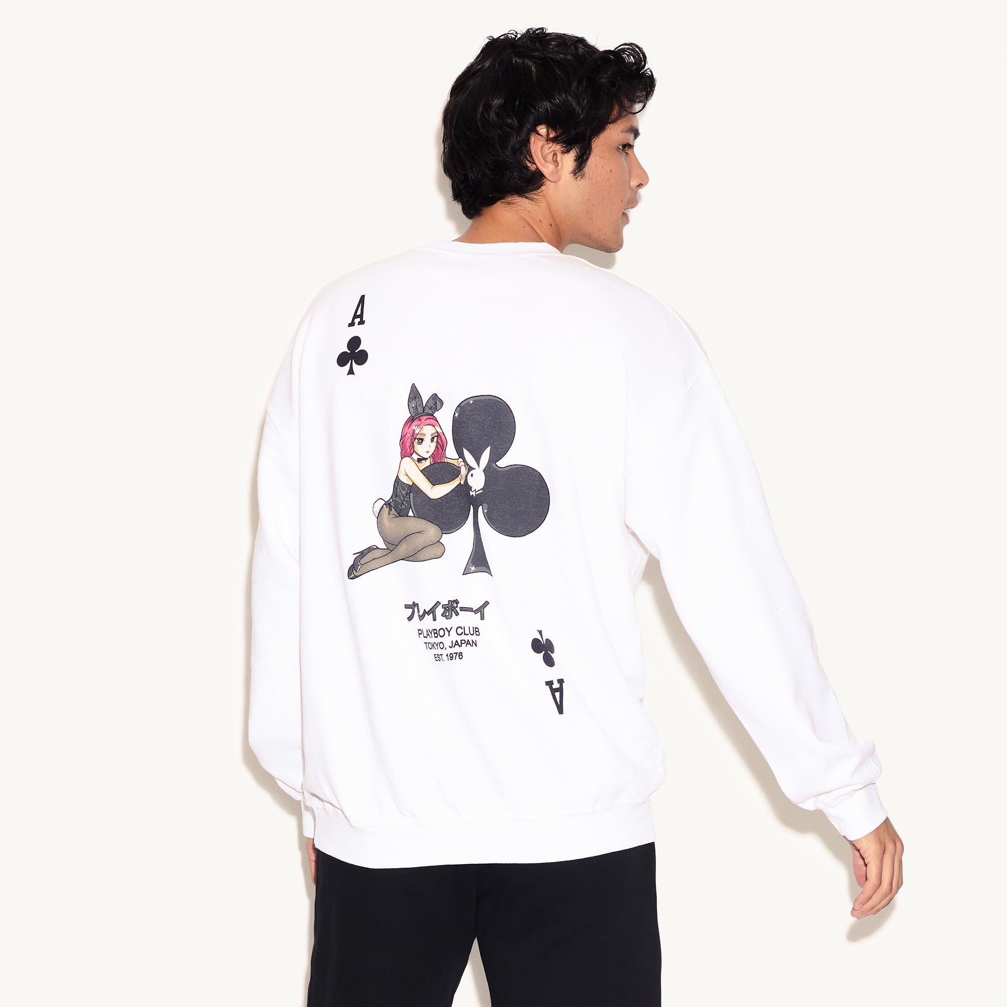 Stencil Crewneck: Chic Playboy x Revolve Bunny Design