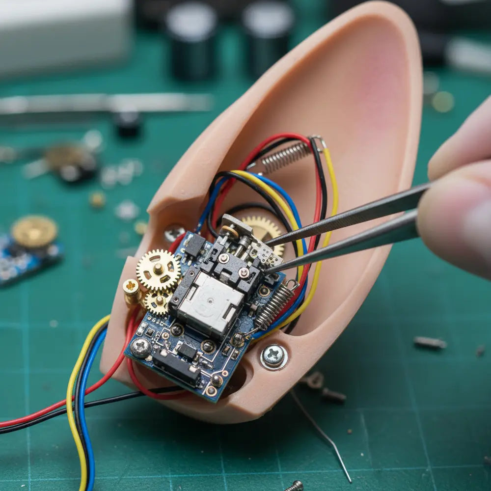 delicate repair of a cosplay ear servo motor