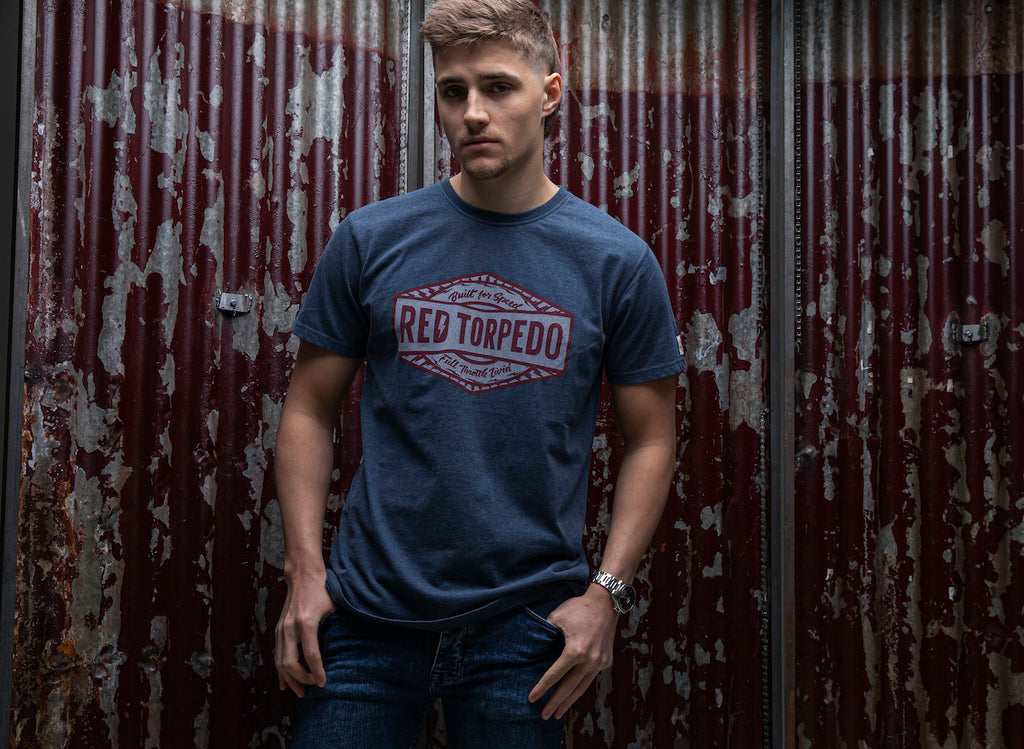 Red Torpedo men's navy tee shirt