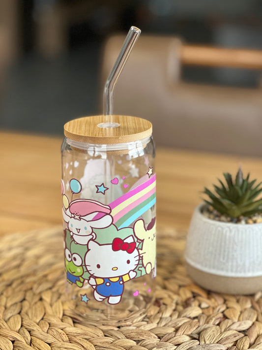 Hello Kitty Glass Straw Cup