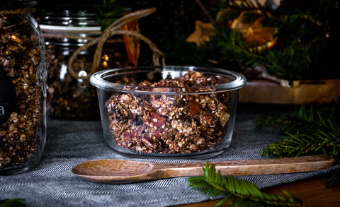 lebkuchen, granola, müesli, rezept, vegan, glutenfrei