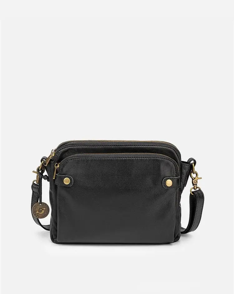 VerveTas - Leren Crossbody Schoudertassen - Neomoda Zwart