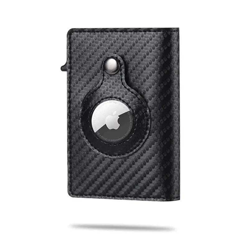 SecureWallet - Airtag Portemonnee Met RFID-Bescherming - Neomoda Koolstofvezel Zwart