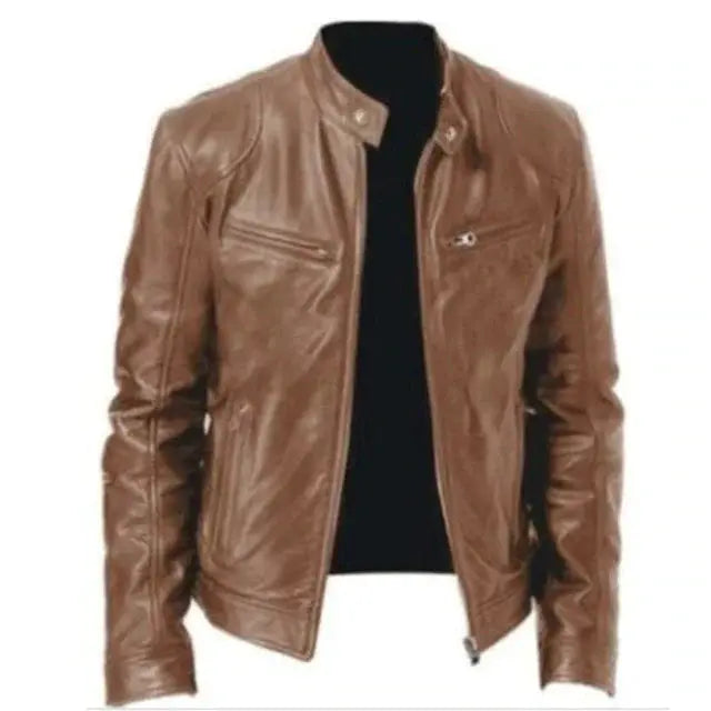 StormGuard - Heren WindDefender Leren Jack - Neomoda Lichtbruin / 3XL