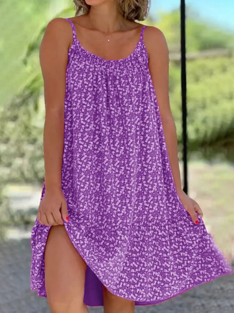 Poppyjoy - Vrolijk Zomerjurkje - Neomoda Paars / XL