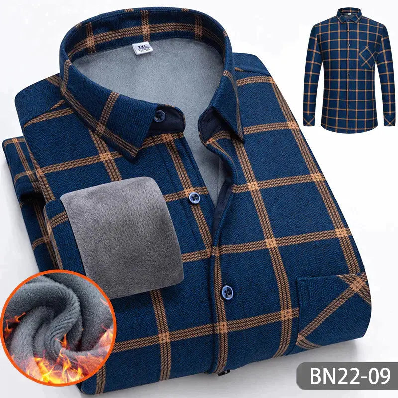 CozyShirt - Casual, dik, warm herenoverhemd voor herfst en winter - BN22-09 / XL