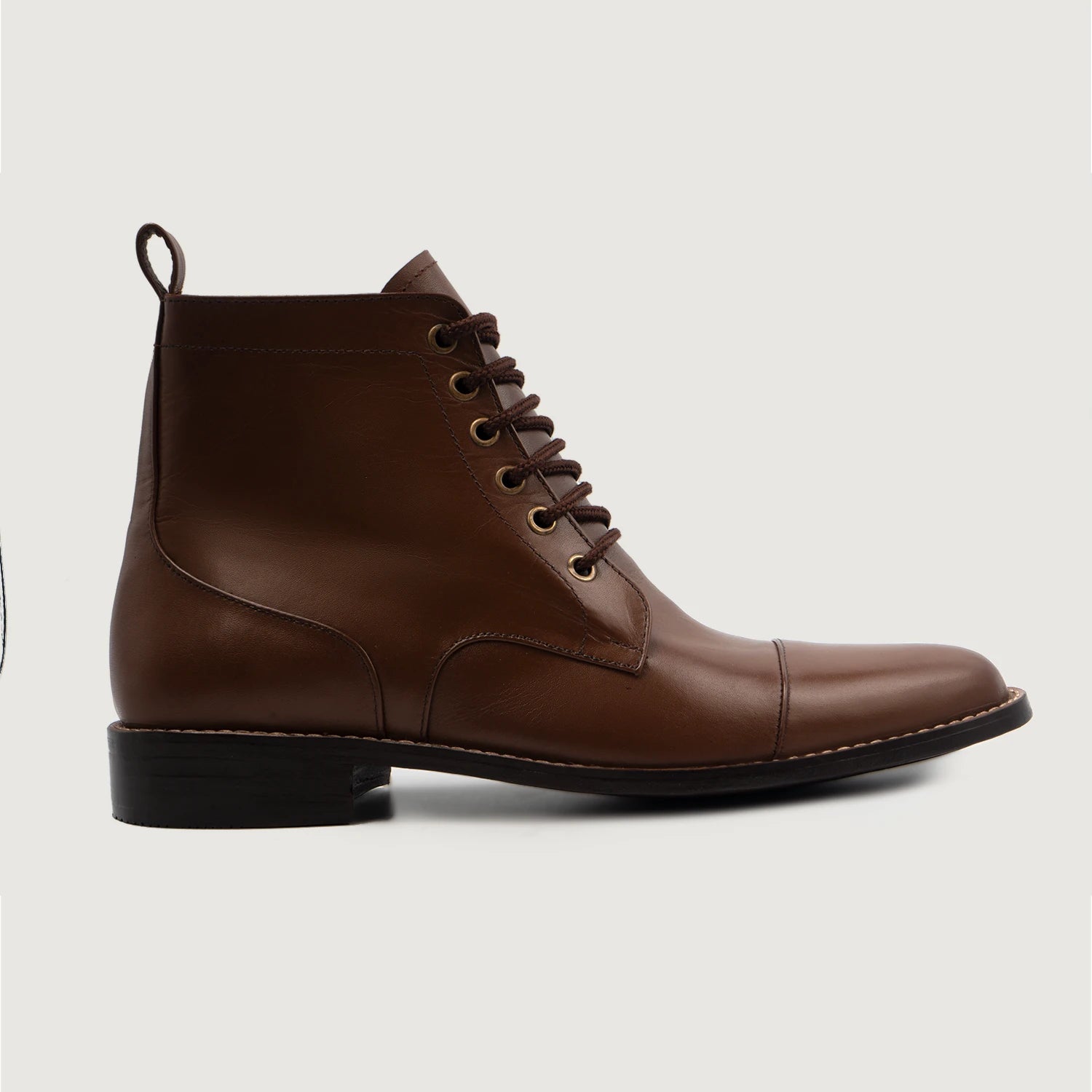 Knight Derby Brown Leather Boots