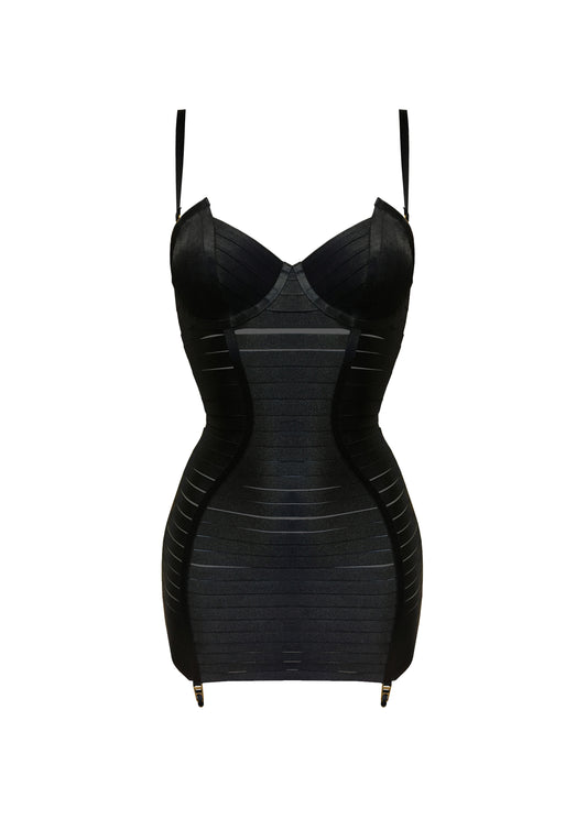Black Adjustable Bondage Angela Girdle Dress