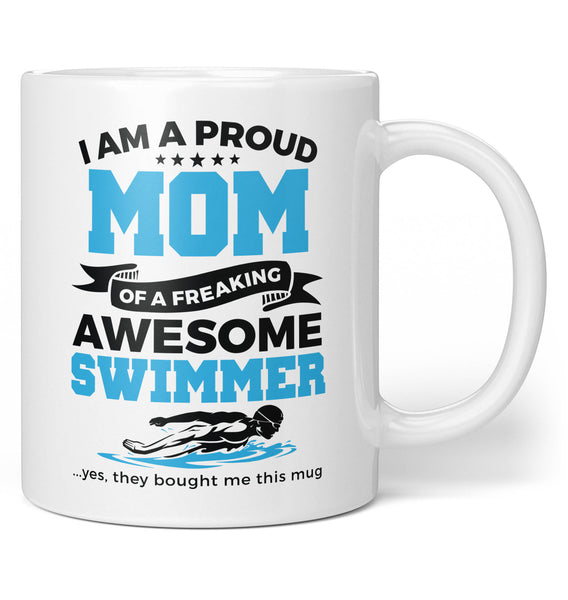 Proud Mom Of An Awesome Swimmer Coffee Mug Tea Cup