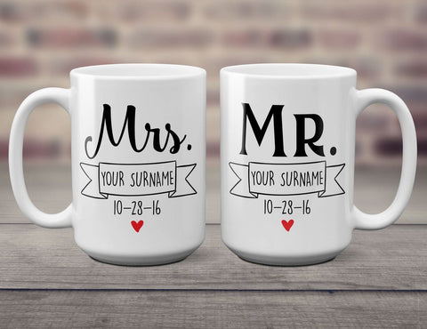 mr and mrs coffee mug set