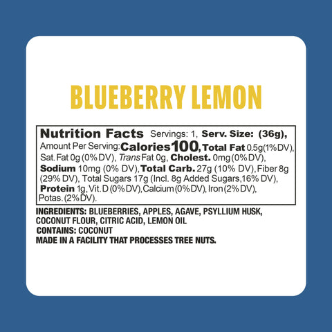 Blueberry Lemon Garden Bar Nutritional Panel