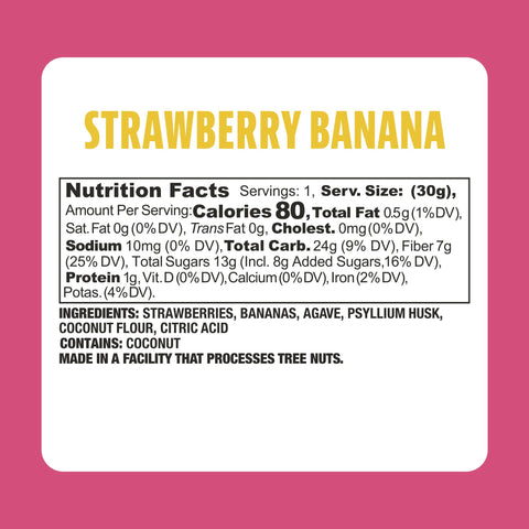 Earth Ranch  Strawberry Banana Garden Bar Nutritional Panel
