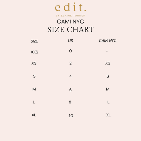 Size Guide for Cami NYC