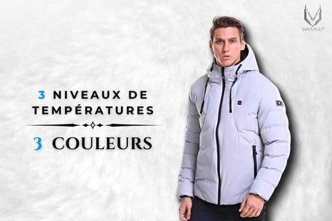 3 Niveaux de température de chaque manteau chauffant pour homme.