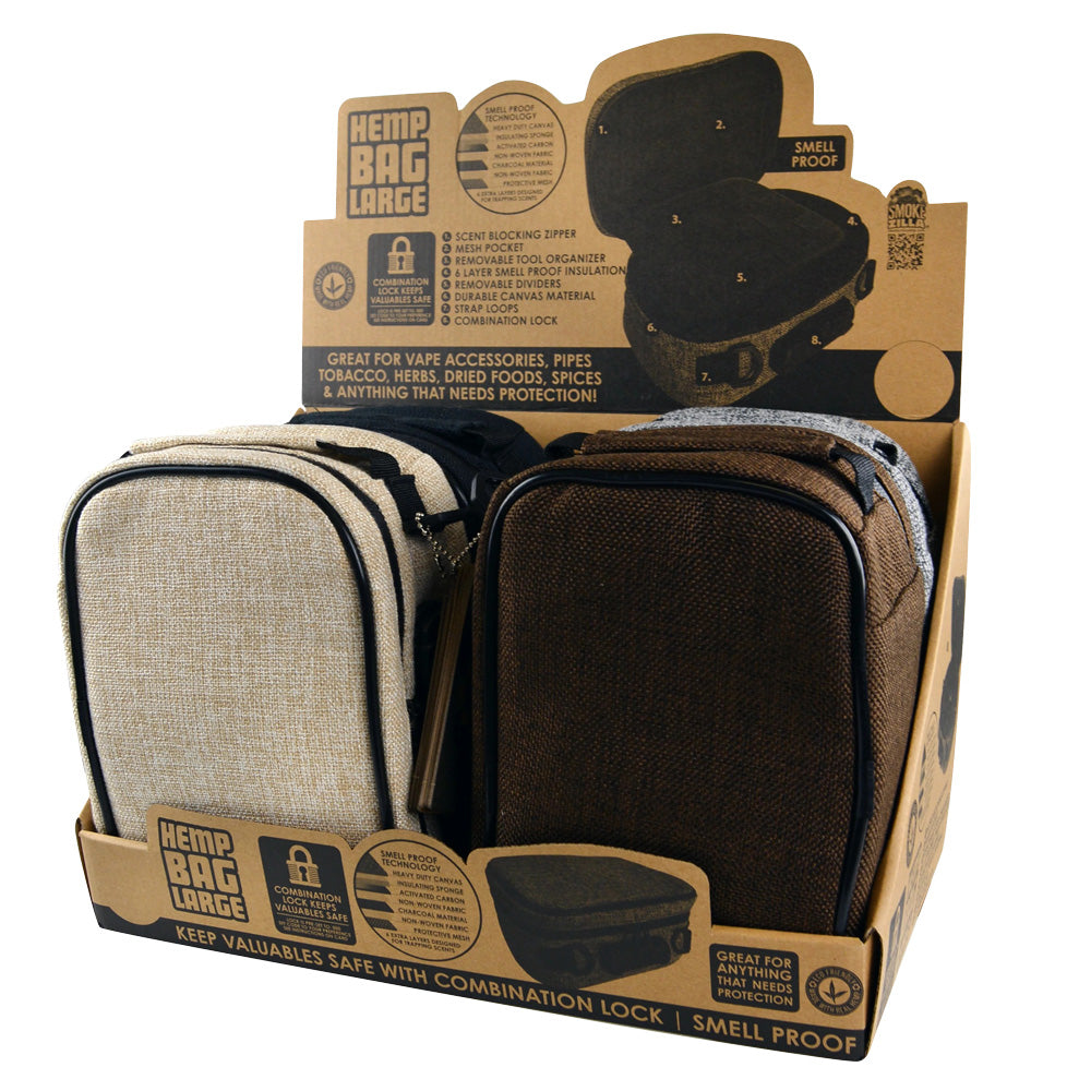 4PC DISP - Smellproof Lockable Hemp Bags - Large / 9.25"x7.25"