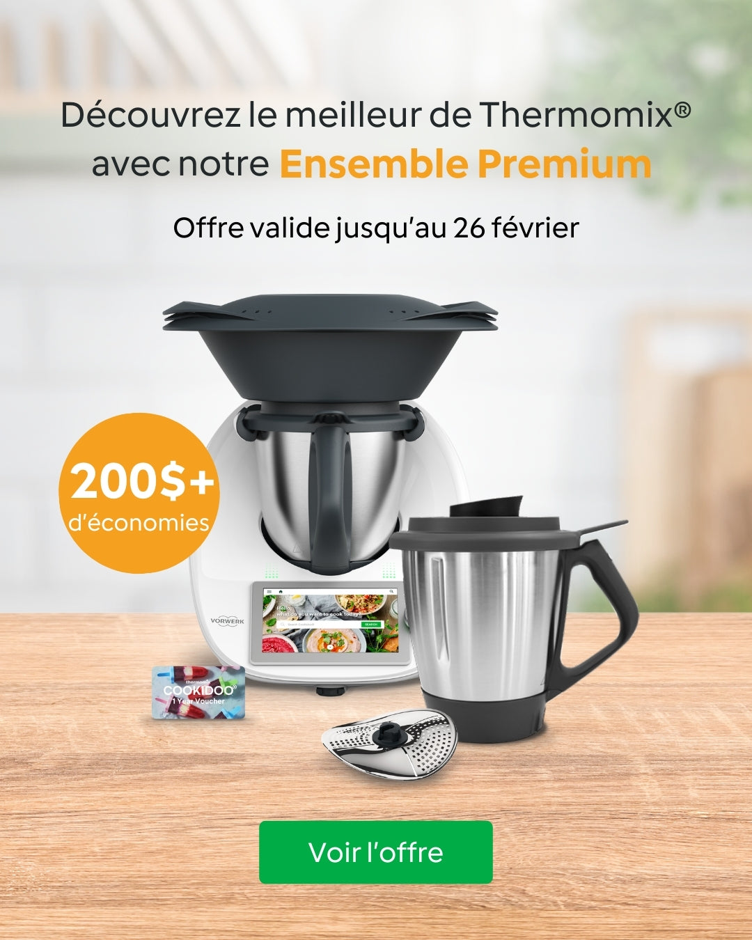 Offre Flash Thermomix TM6 + couvre-lame éplucheur + carnet en mode Tm6 + 2  ramequins