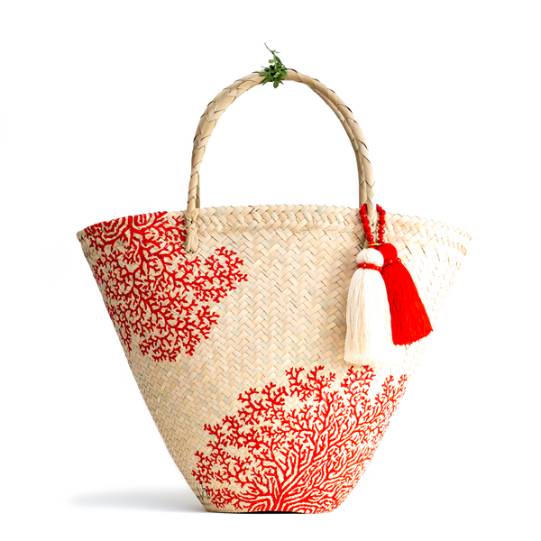 Coral Straw Bag