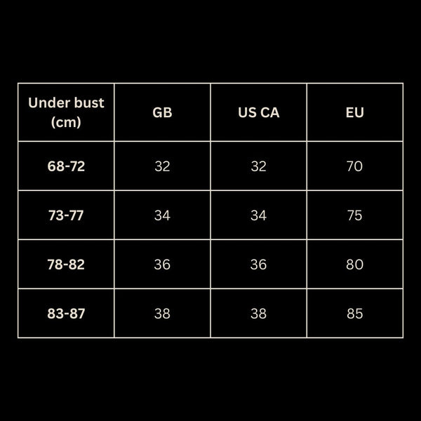 Sizing Chart Roza (EU US CA / S M L XL)